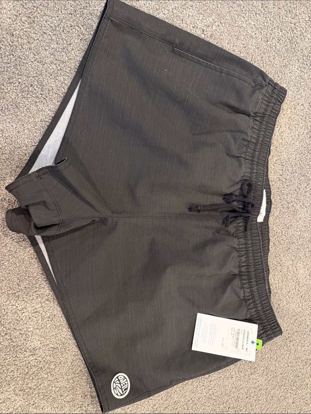 O'Neill Black Athletic Swim/Shorts with Pinstripe Texture